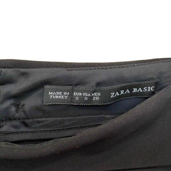 Zara Symmetrical Formal Envelope City Skort Pockets Back Zipper S Black #2954 - Picture 7 of 13